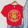 Women's I CHOOSE VIOLENCE Knife Print Clothing Duck Print T-Shirts Cartoon Animals Female Tops Vintage Skull Women New T-Shirts