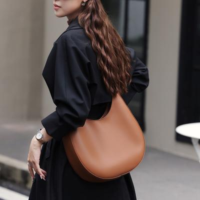 One Shoulder Underarm Bag, Genuine Leather Women's Bag, New Niche Design, Crescent Bag, Crossbody Tote Bag, Versatile Trend