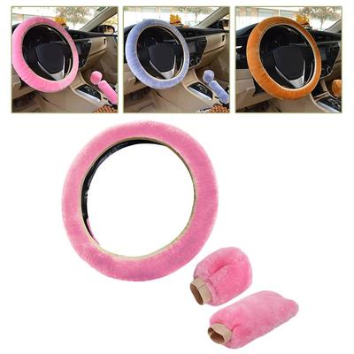 Coprivolante Auto Stile Invernale Caldo Coprivolante Universale Set Peluche Caldo Volante a Trazione Maniglia Sterzo Auto Steeri S3A1