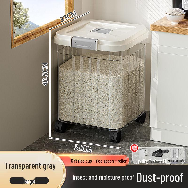 Food Grade Sealed Rice Storage Box - Insect & Moisture-Proof, Large Capacity for Grains & Cereal