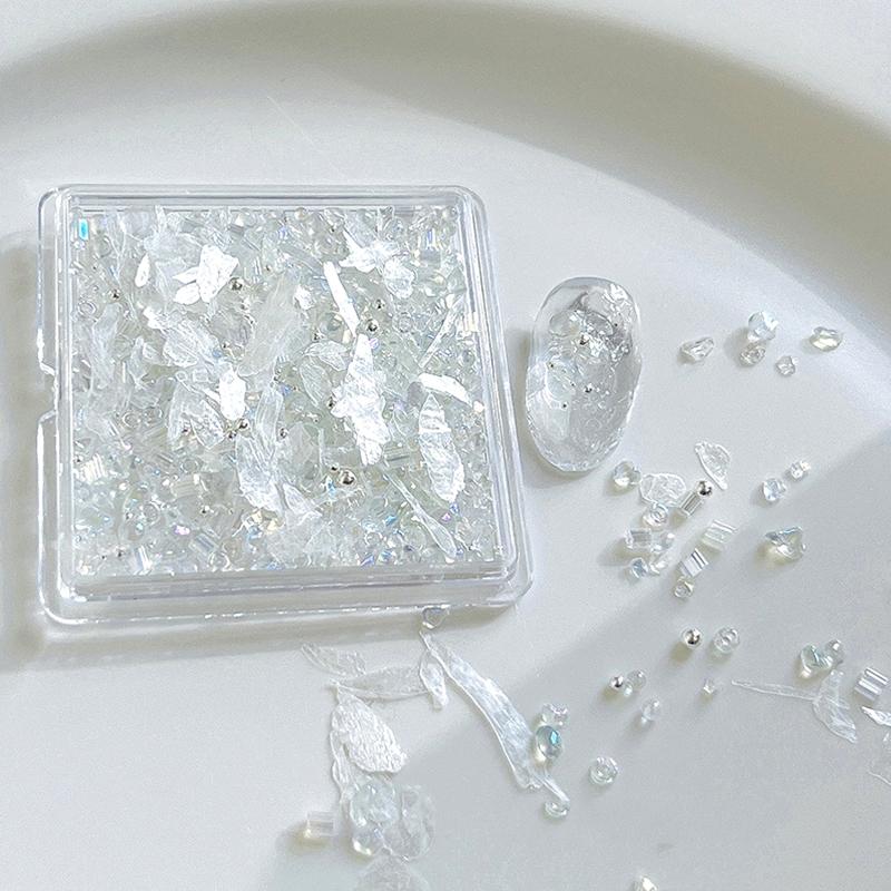 

1 Коробка DIY Декор для Нейл-Арта Неправильный Гравий Слюда Чип Дрели для Ногтей Стальные Шарики Алмазы для Ногтей Маникюр Дизайн Аксессуары Подарок