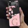 Flower Letter Pink Fashion Initial G L Luxury Case For Samsung Galaxy Z Flip 3 4 5G Funda ZFlip 3 Black PC Hard Back Phone Capas