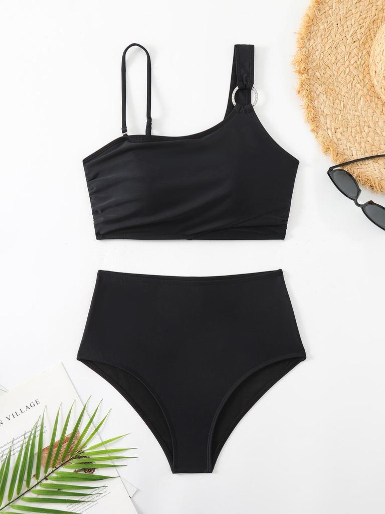 2024 Women's Solid Color Split Bikini - Stylish & Trendy Swimsuit