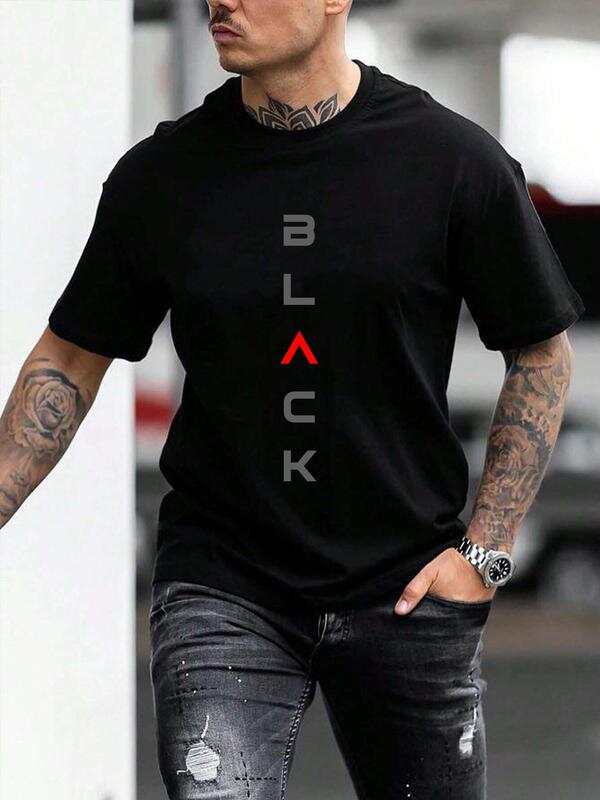 Unisex Regular Fit Letter Print T-Shirt XXL