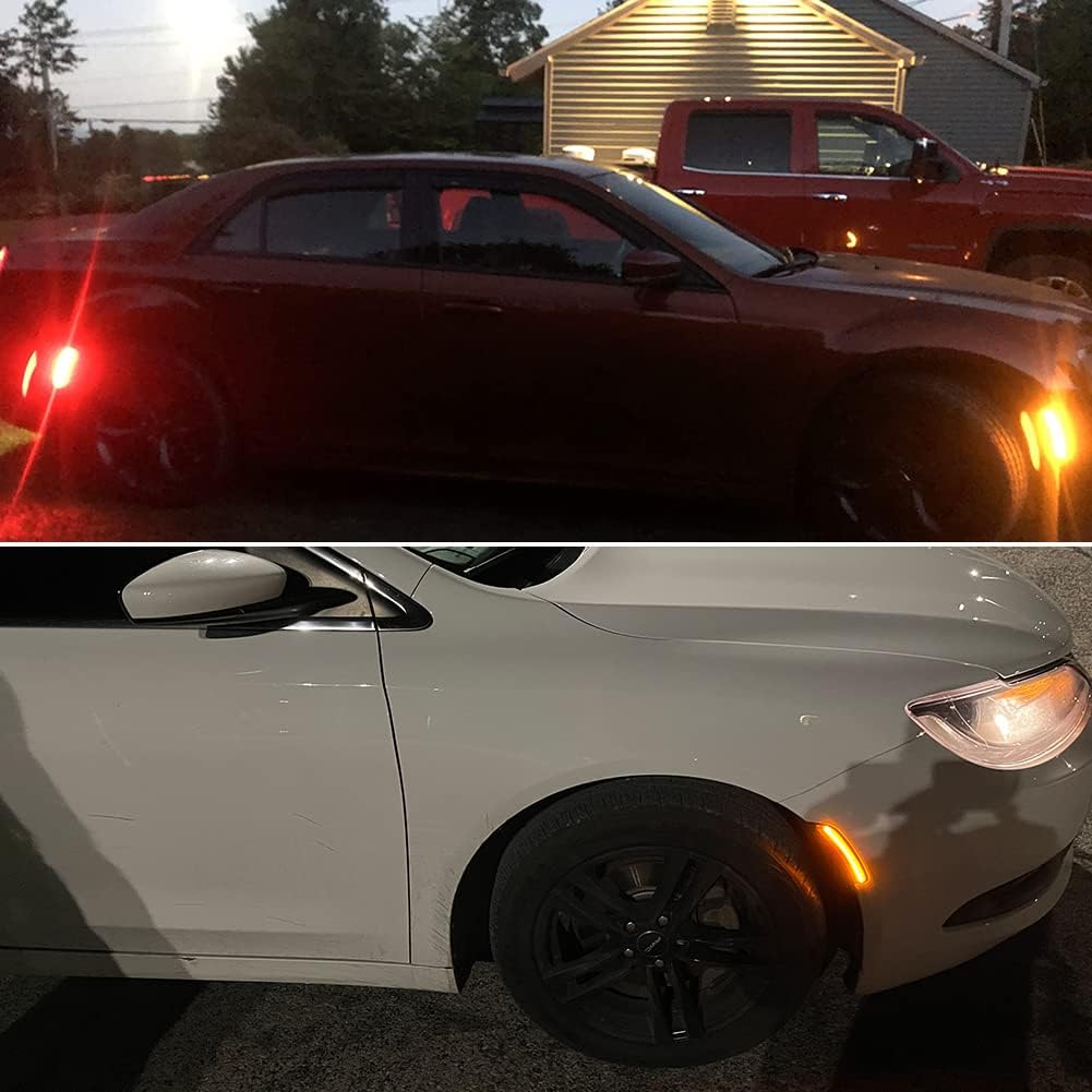 Für 2015 2016 2017 Chrysler 200 Frontstoßstange Seitenmarkierungsleuchte Gelbe LED Rauchige Linse 68206449A 68206450A