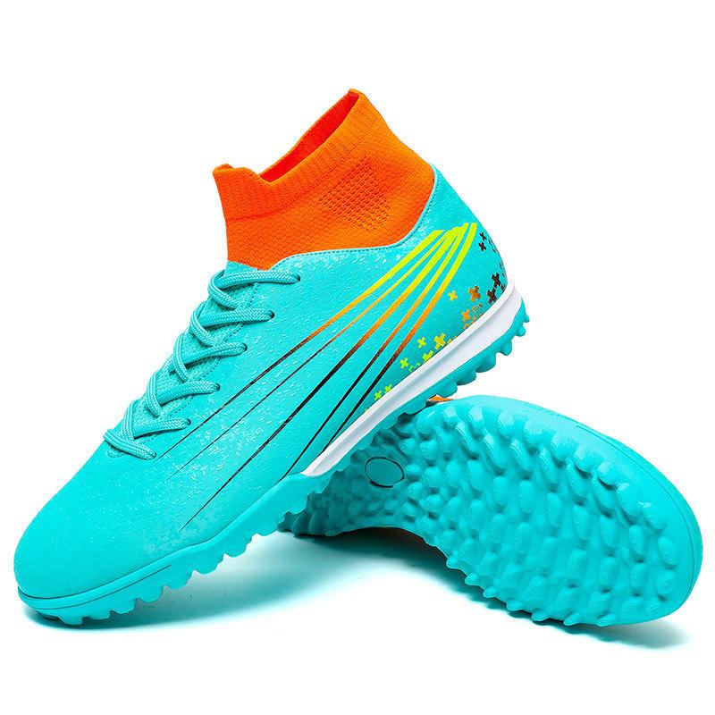 

Children s broken nails into students high-top football shoes men s new women s leather competition football shoes training artificial turf 47