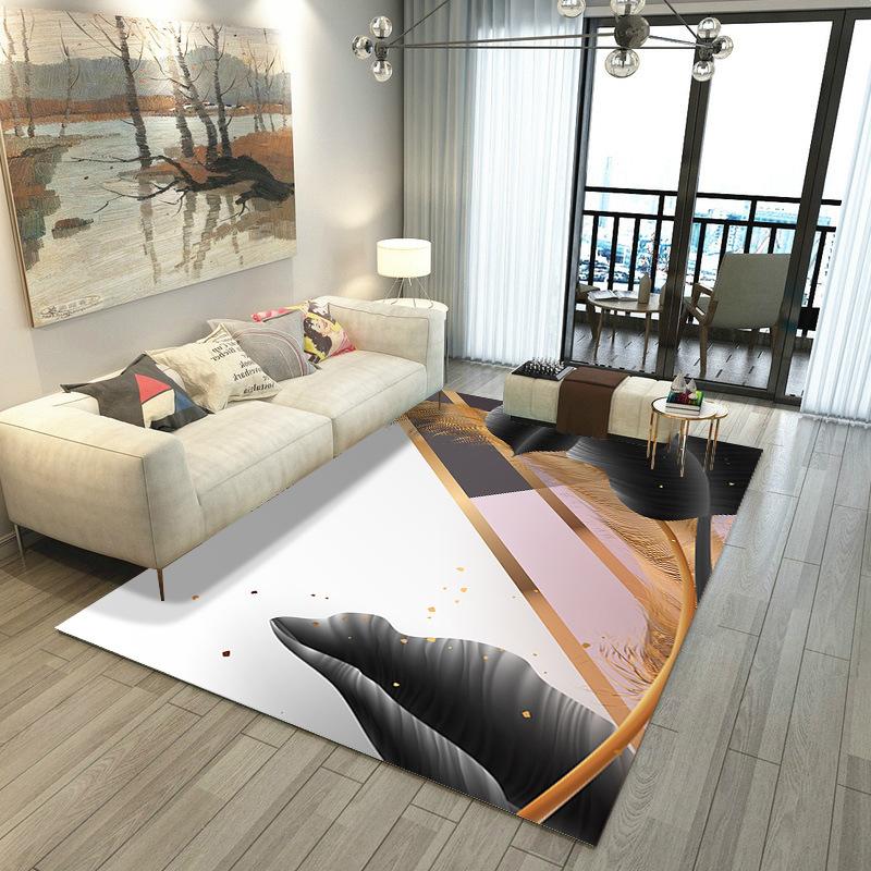 Living Room Carpet Marble Style Coffee Table Floor Mat Nordic Style Home Bedroom Bedside Carpet