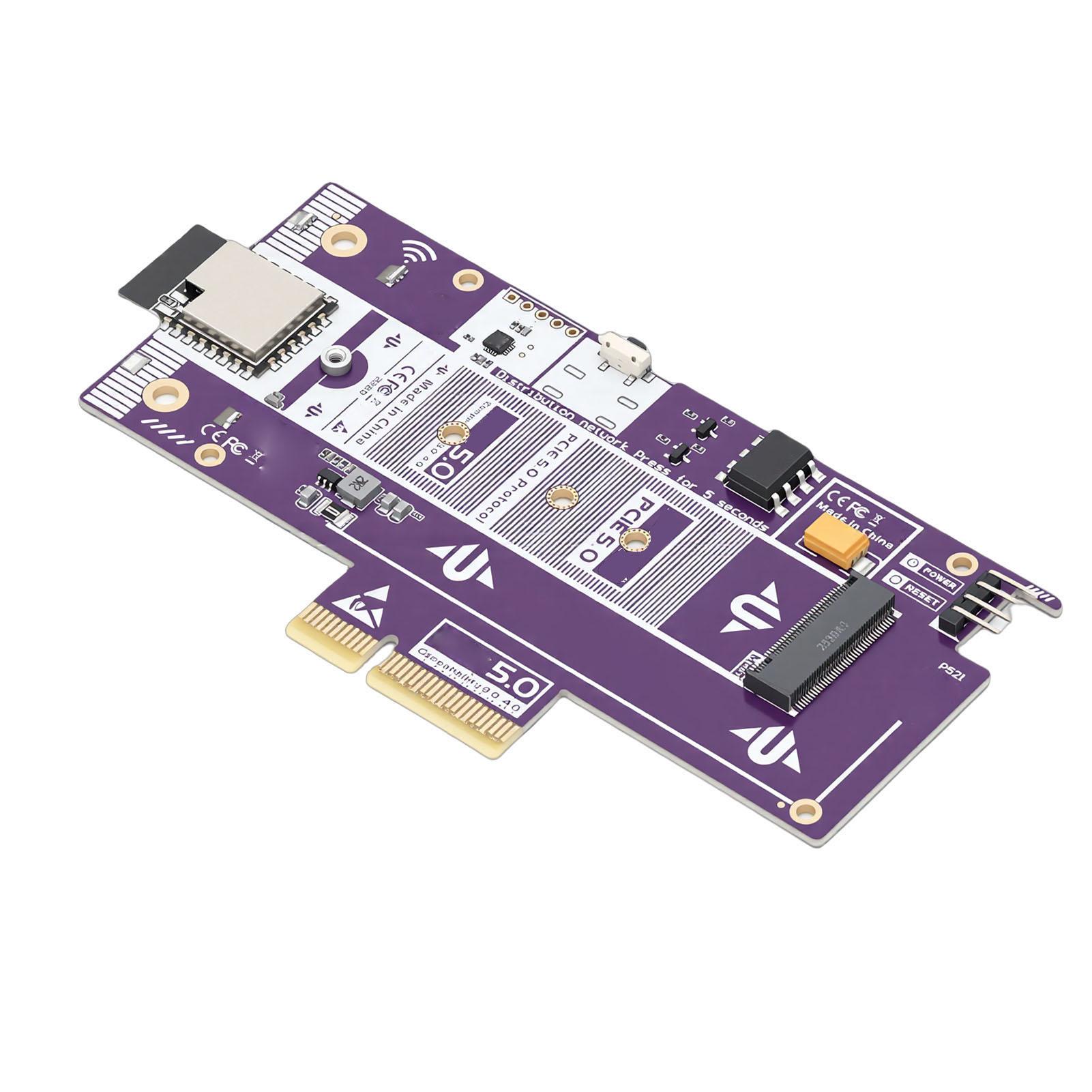 

PCle 5.0 X4 To M.2 NVMe Adapter Card Remote Startup Card 128Gbps High Speed SSD Expansion Card