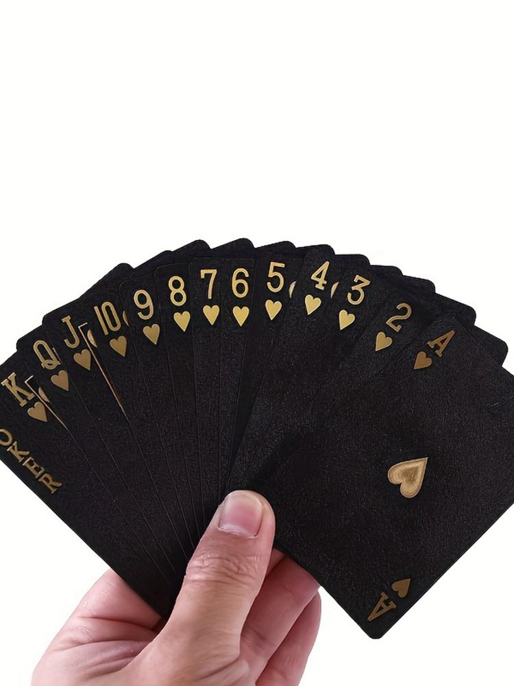 Black Gold A Deck Of Plastic Waterproof Playing Card Group Poker Suit Creative Magic Board Game Gathering Toy Entertainment Gift