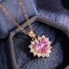 Caoshi Romantic Girl 'S Pink Heart Necklaces Aesthetic Neck Pendants For Women Graceful Accessories Gorgeous Bridesmaids Gifts