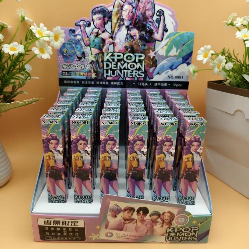 K-Pop Demon Hunters Neutral Pen 0.5 Black Pen Student Stationery Gift Fragrance Pen Idol Limited Derivative