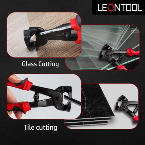 LEONTOOL Ceramic Tile Nippers, 7.5-inch, Tile Mosaic Trimmer, Cutter, Pliers, Heavy-Duty Tile Cutting Tool for Glass & Ceramic