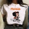 Funny Mafalda Print Women T Shirt Harajuku Ulzzang Kawaii Cartoon Tshirts for Girl Korean Style Casual Tee Top Female  Clothing