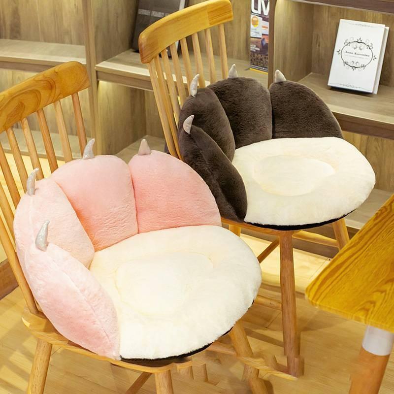 Cute Cat Paw Plush Office Cushion Soft Chair Pad For Long Hours Sitting Gift For Cat Lovers