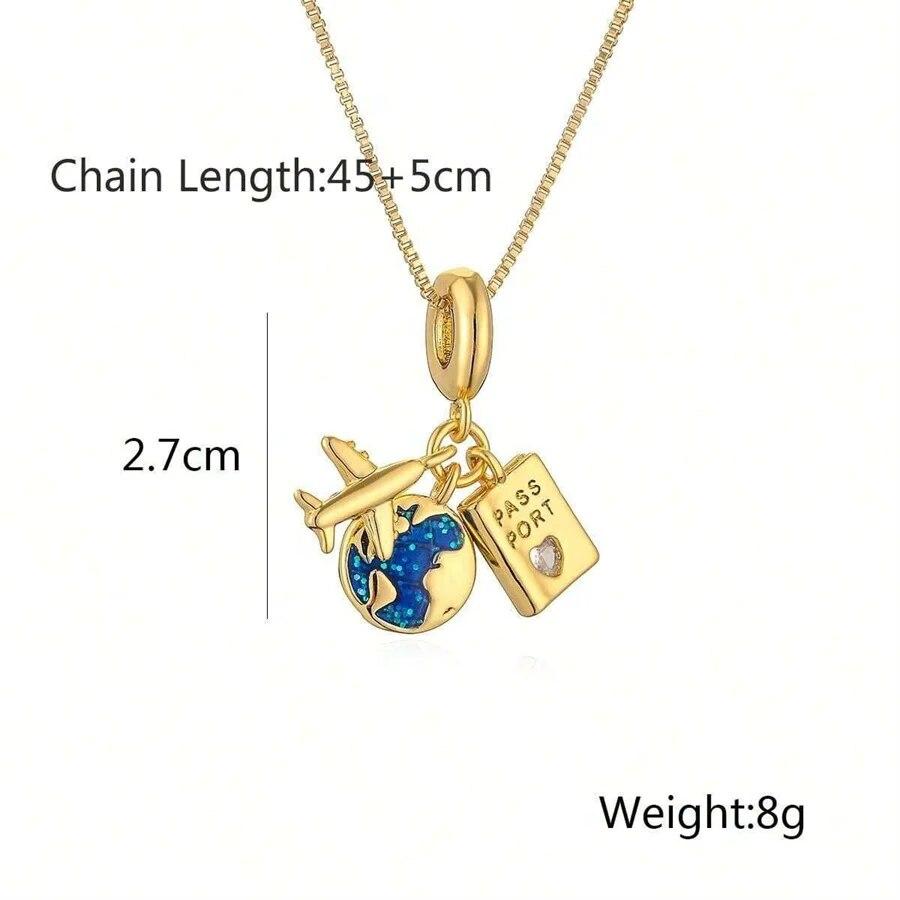 Łańcuszek z zawieszką Paszport Rośliny Powietrznej Naszyjnik Damskie Akcesoria Biżuteria