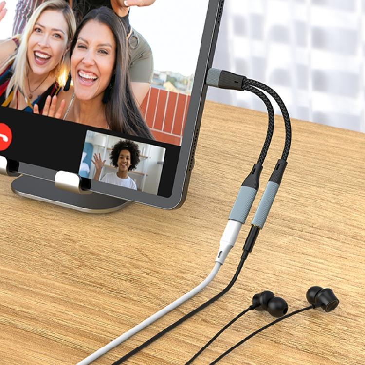 Efficient USB C To 3.5mm Adapter Double Function Headsets and Charging Cable for Type C Accessories Wide Compatibility