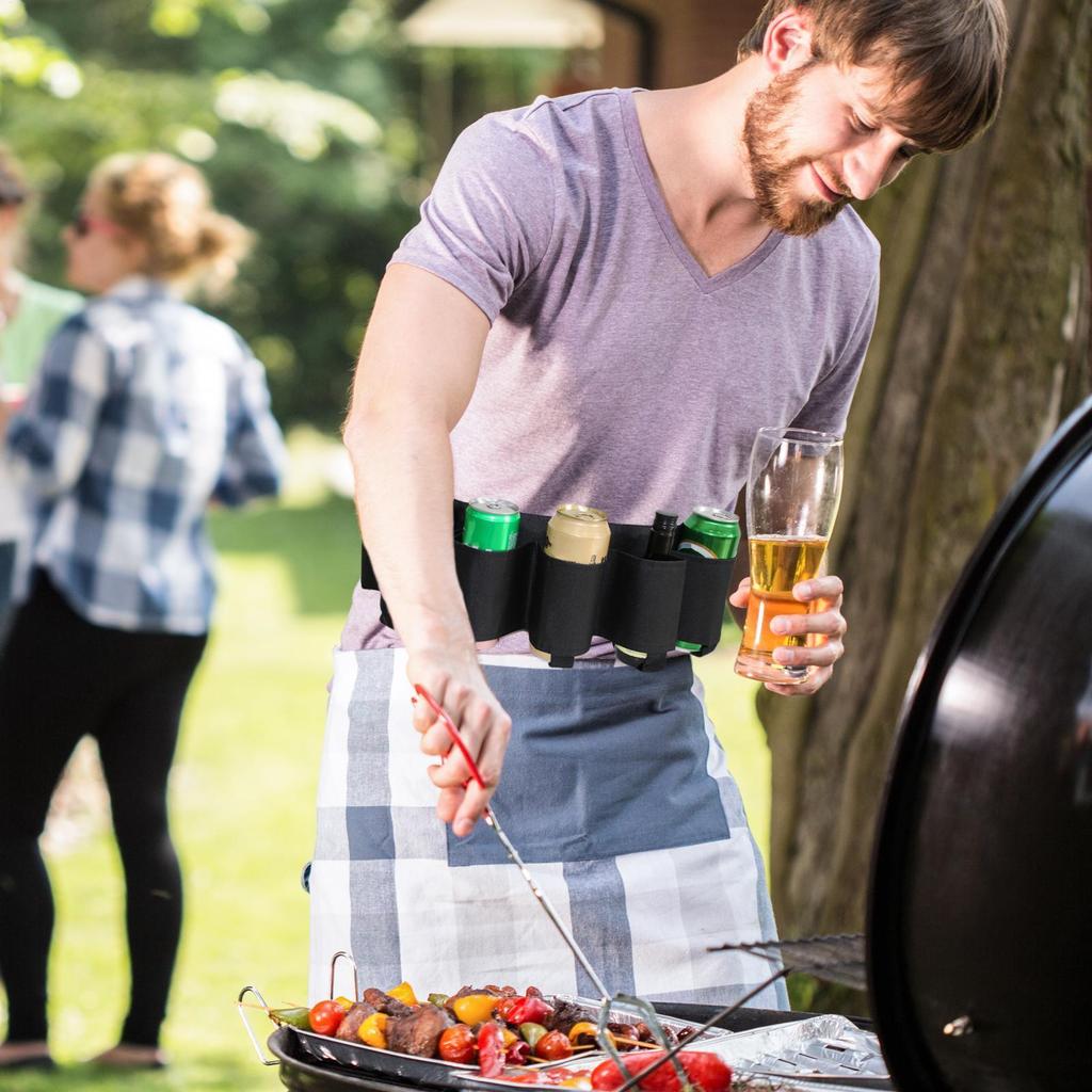 Hält 6 Dosen Holster Tragbar Flasche Taille Bier Gürteltasche Praktisch Weinflaschen Getränkedosenhalter für Picknicks Camping Outdoor
