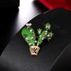 Delicate Stylish Cactus Design Oil Drop Alloy Brooch Wear Decoration Plant Pin
