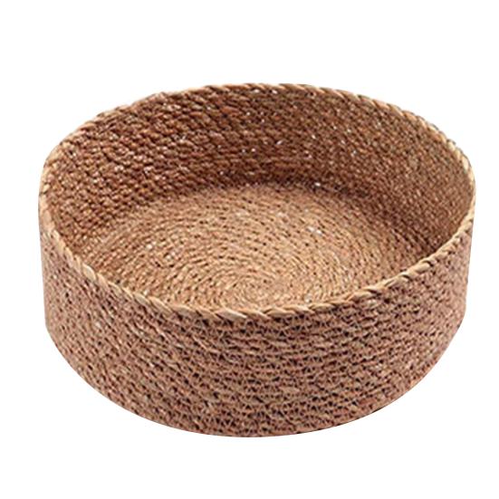 

Корзина для хранения большой емкости из экологически чистой плетеной ткани с гладкими краями, органайзер для мелочей, товары для дома M естественный