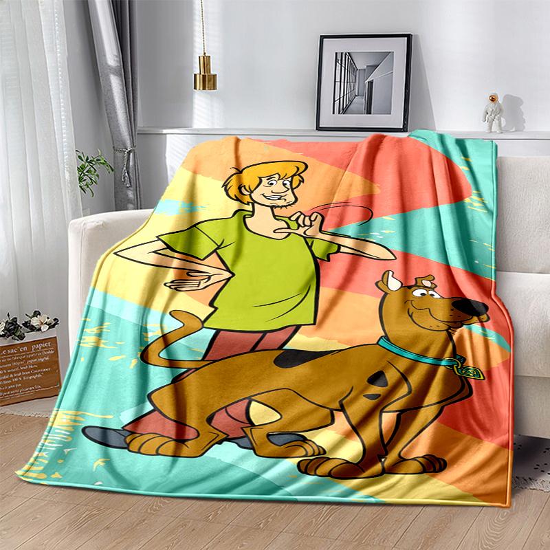 Scooby Doo Flannel Blanket Soft Warm All-Season Throw, Design for Camping, Car Travel, Hiking Sofa, Bed, Office Perfect Gift for Parties