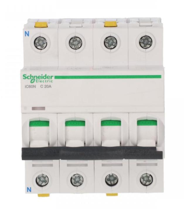 Circuit Breaker 3P+N C 20A 6Ka Ac Ic60N-C20-3N Acti9 A9F04720