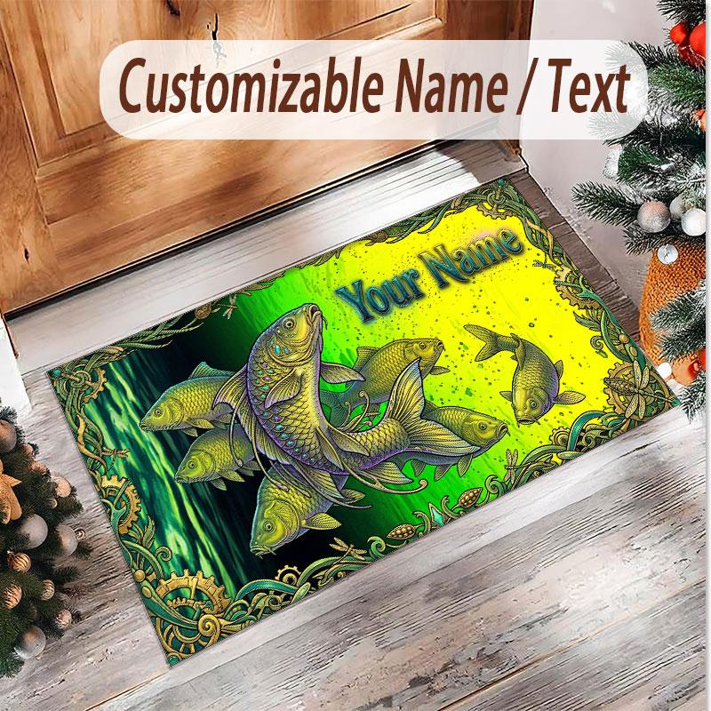 Decorative Artwork Theme Soft Crystal Velvet Rug Custom Name & Text Print Non Slip Floor Rug for Bedroom Living Room