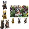 Whimsical Garden Decor Resin Statue Of Cat With Dwarf Handcrafted