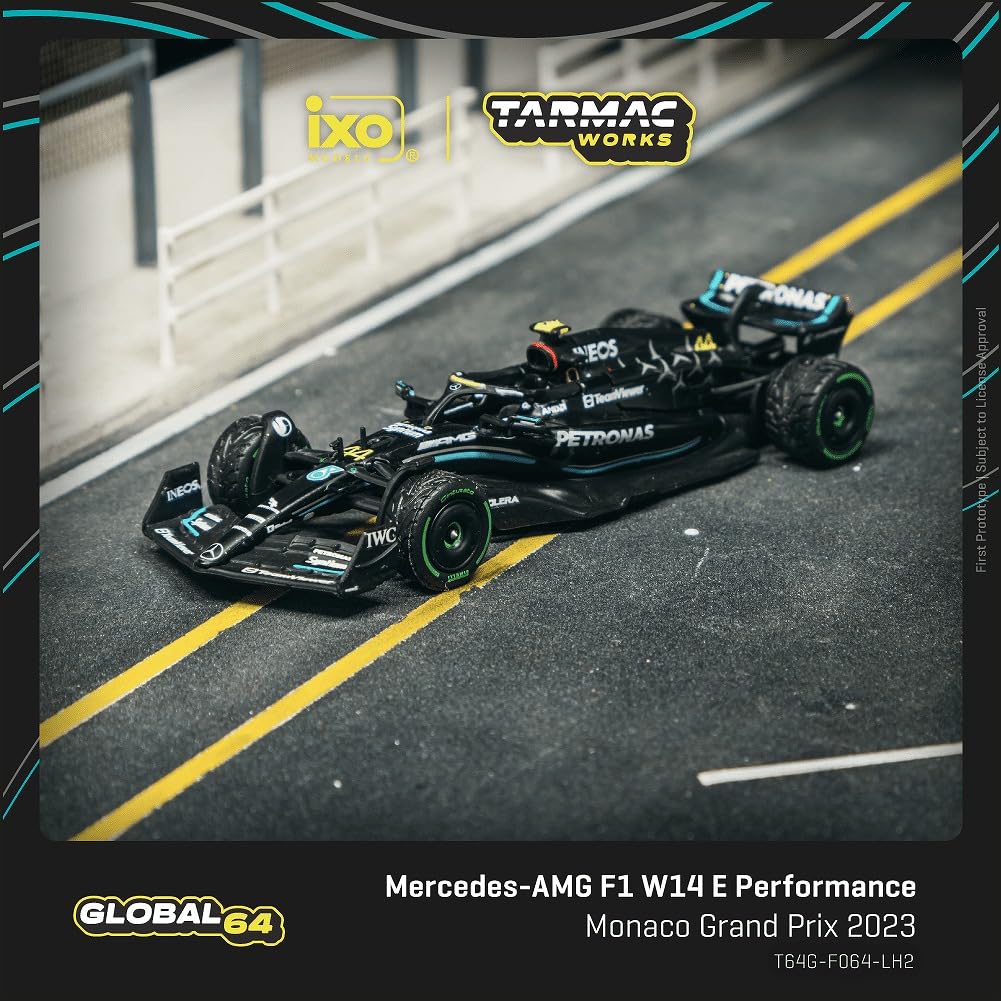 Speedmaster Japan TARMACWORKS F1 W14 E Performance Monaco Grand Prix 2023 Lewis Hamilton Finished Model 1/64 Mercedes-AMG T64G-F064-LH2
