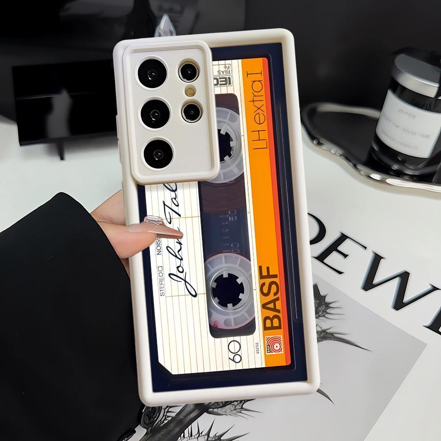 Phone Case for Samsung Galaxy S25 Ultra S24 Plus S24Ultra S23 FE S21 S22 S20FE S25 Edge Soft Shell Retro Art Cassette