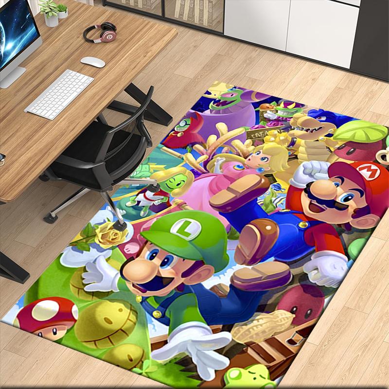 Mario Printed Carpetrugfor Office Chair Living Room Bedroom Kitchen Room Decor Gifts