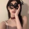 Halloween mask costume party with makeup costume-cosmetically transformed face mask, costume accessories,half-face lace-edged feather headpiece,mask