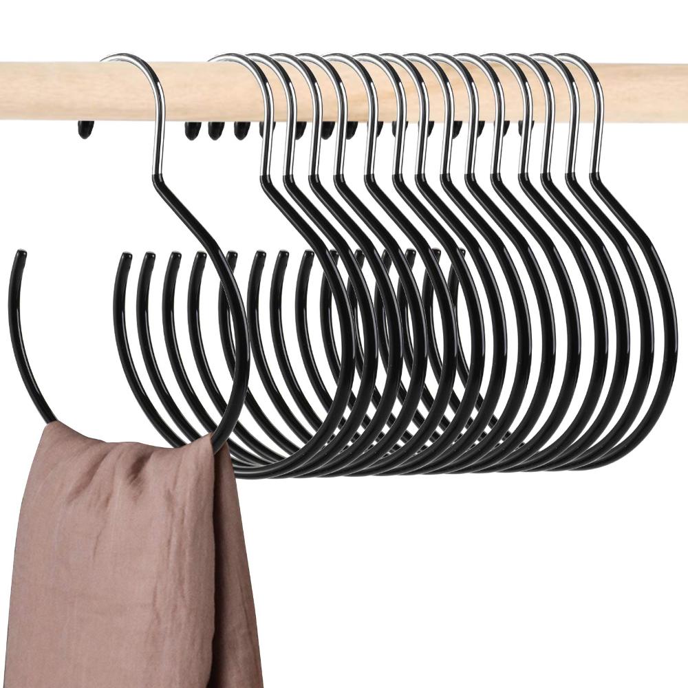 Scarves Belts Ties Hanging Hook Non-Slip Non-Snag Metal Belt Rack Scarf Ring Hangers Belt Hanger