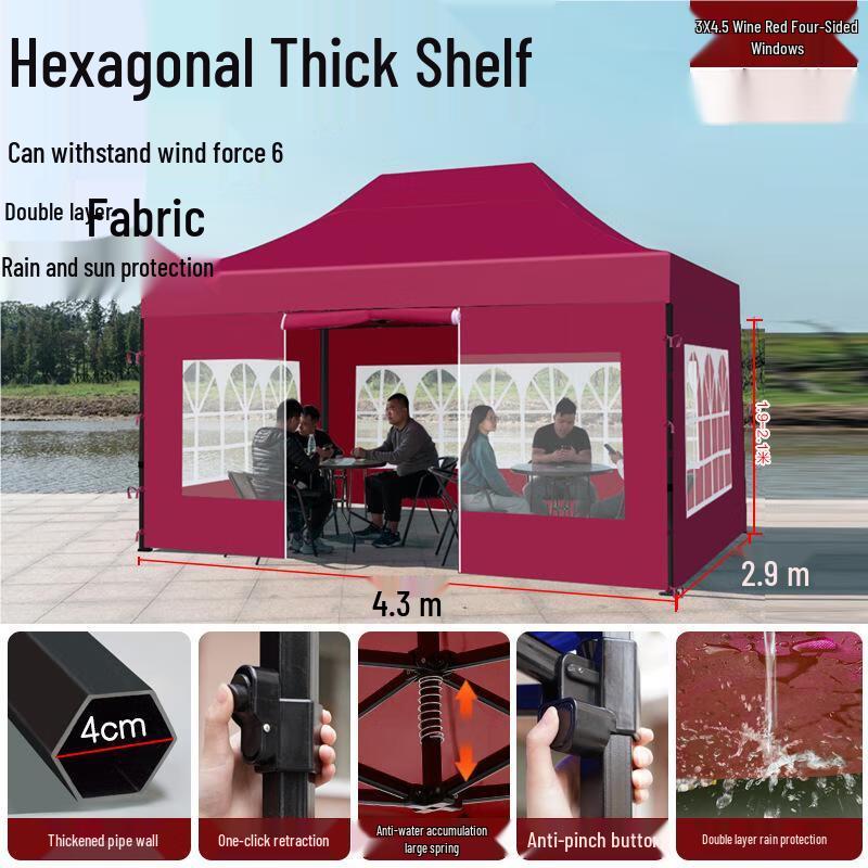 Outdoor Retractable Canopy Tent with Walls