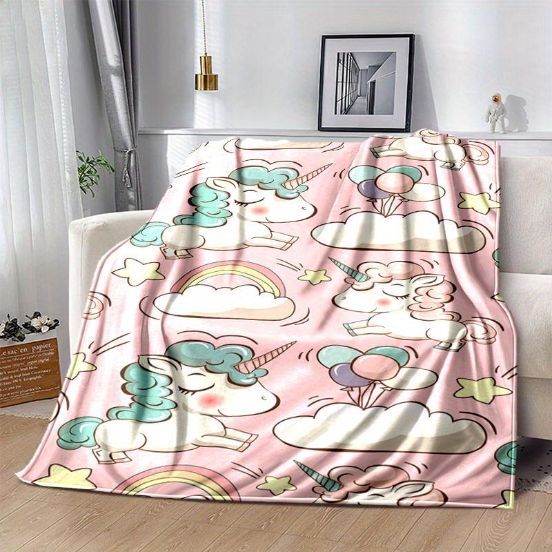 1pc. Cute Unicorn Patterned Blanket - Perfect for Home, Office, Outdoor Use, Gift Idea,