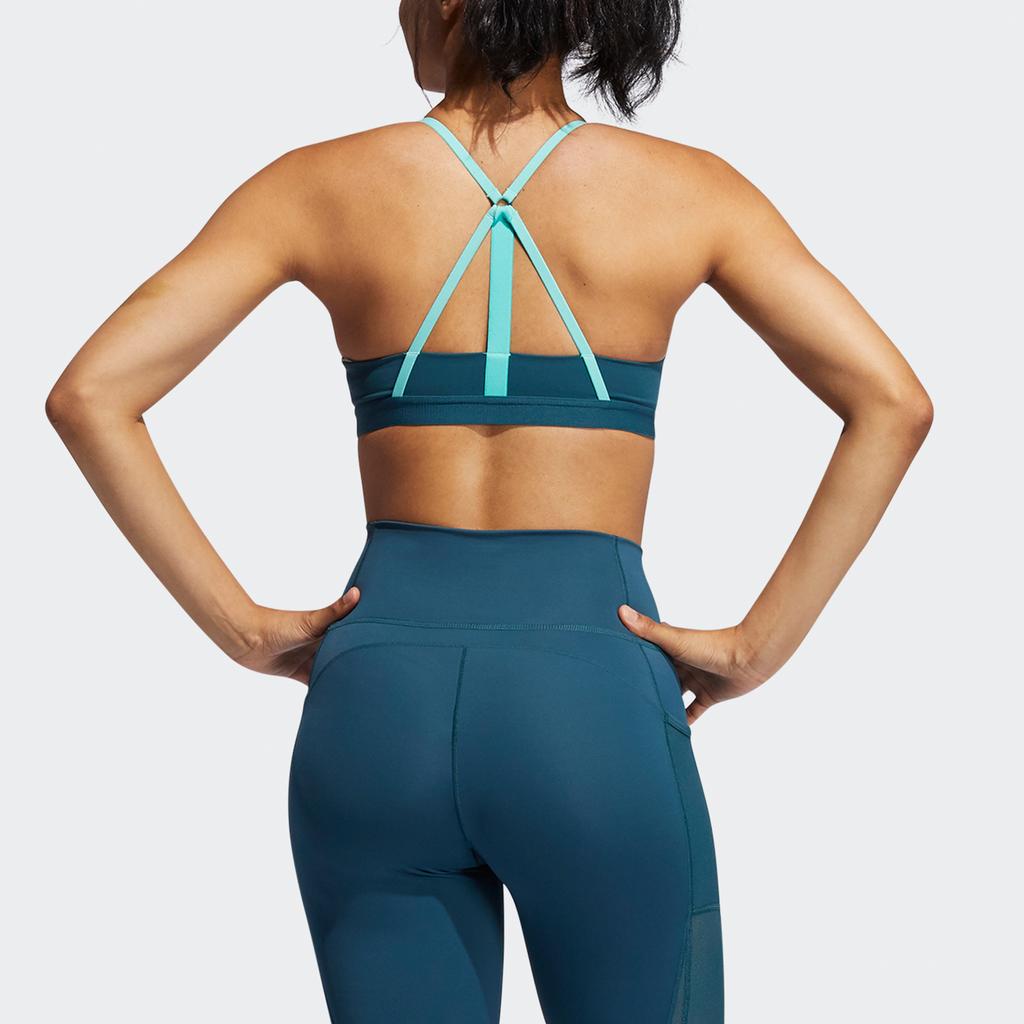 Adidas Ls Summer Bra Low Intensity Fitted Sports Tank Women Tops Teal GM2797