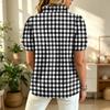 Women's Fashion Casual Ruffle V-Neck Plaid Print Blouse