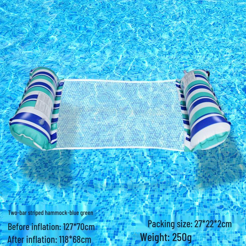 Tumbona Flotante Inflable Plegable Transfronteriza con Respaldo y Malla