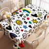 1pc Tablecover with a Soft, Stylish, and Colorful Cartoon Pattern, Suitable for Dining Tables, Coffee Tables, Desks, Picnic Tables, Outdoor Dining Tab