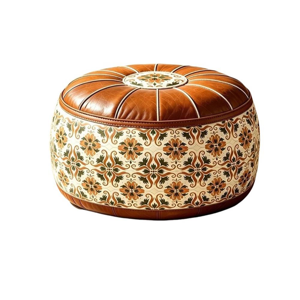 PU-Leder Boho-Stil Sitzkissenbezug Füllbares Design Aufbewahrung Beinbank Schlafzimmer