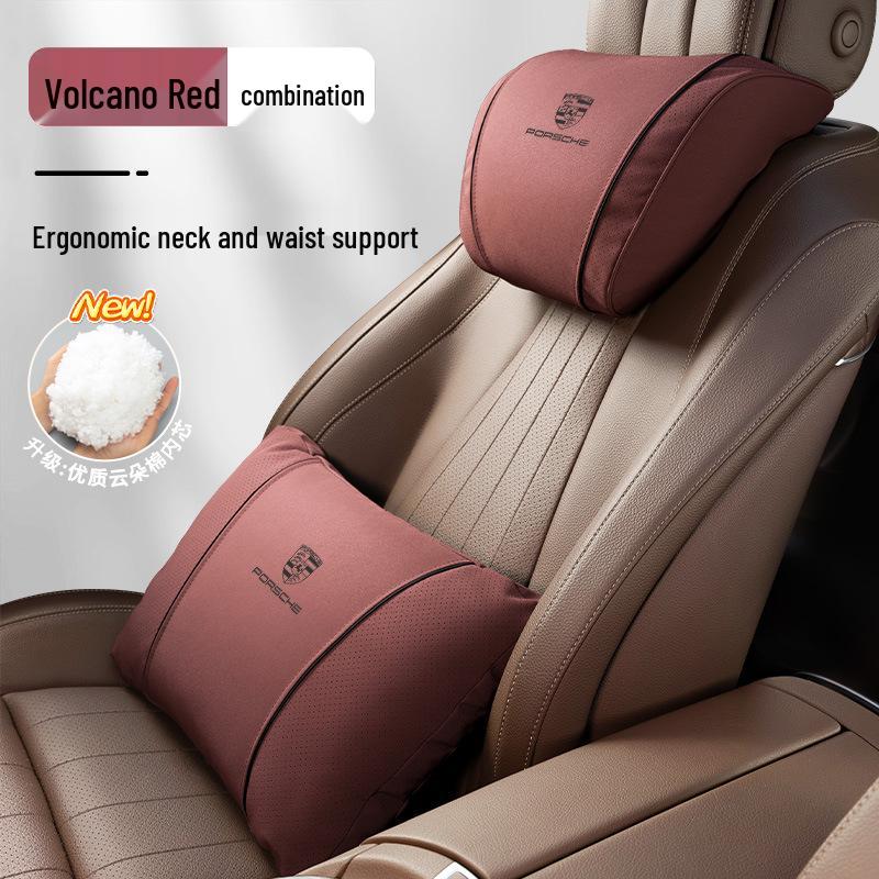 Porsche Kopfstützen- und Lendenwirbelstützkissen für Macan, Cayenne, Panamera, 718/911