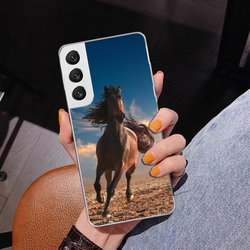 Horse Great Beauty Galloping Phone Case For Samsung Galaxy S24 S25 Edge S26 Ultra S23 S22 S21 Plus S20 FE + Personalized Print C