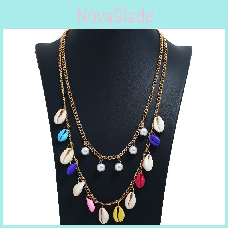 Shell Necklace Multilayer Geometric Boho Choker For Fashion Women