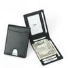 Men's RFID-Blocking Carbon Fiber Leather Wallet - Anti-Theft, Short-Style, Cross-Border Design
