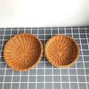 Bread Basket Round Kitchen Storage Basket Hand-Woven Coffee Breakfast Severing Tray Food Storage Platters for Drink Snack Tea