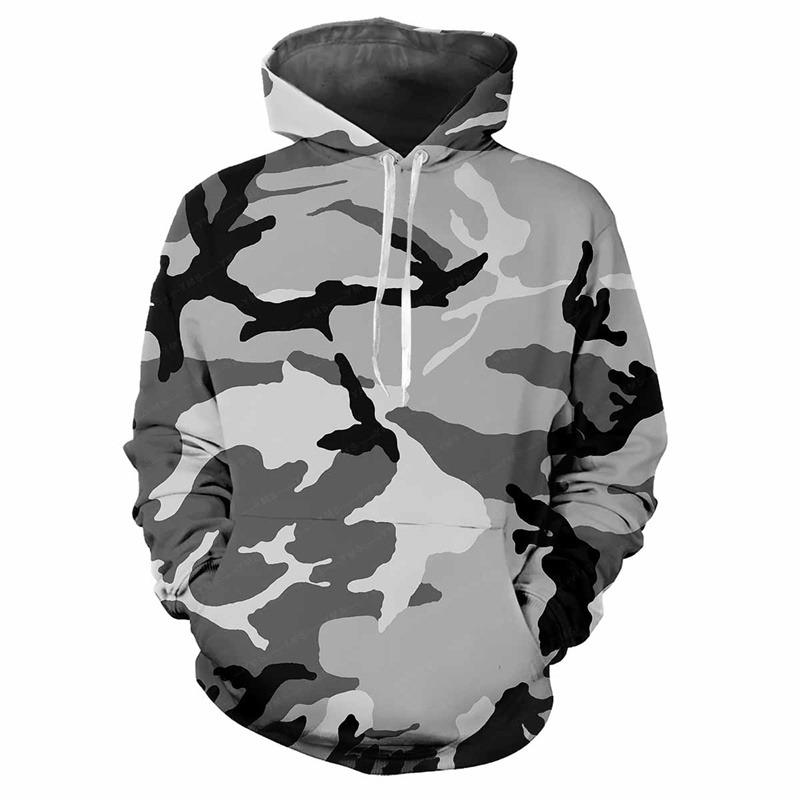 Jungle Camouflage Printed Hoodie Men Spring Autumn Street Sweatshirt Loose Casual Outdoor Sports Top Long Sleeve Hoodies
