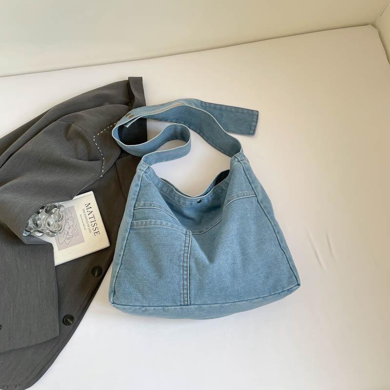 Denim Bag Large Capacity Crossbody Bag Student Class Shoulder Bag