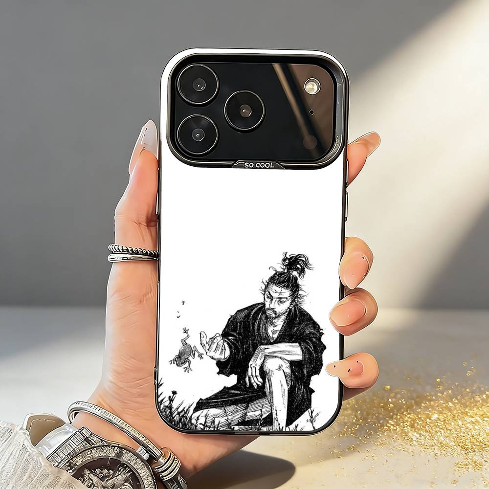 Vagabond M-Miyamoto M-Musashi Phone Case For iPhone17 16 15 14 13 12 Pro Max Grey Black Matte Laser Metallic Aurora Funda
