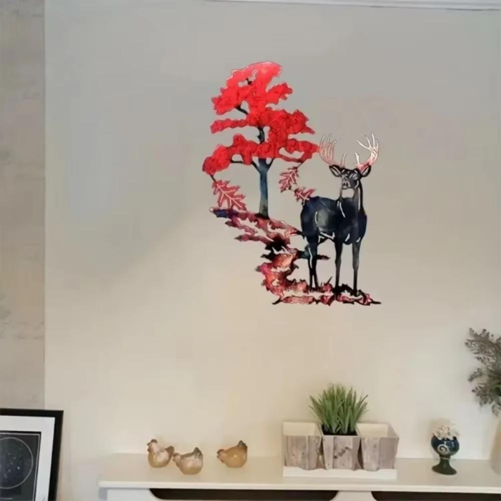 Metal Iron Art White Tail Deer Home Wall Decoration Hanging Craft