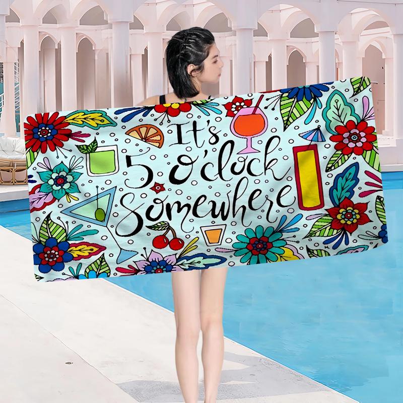 Custom Printed Microfiber Beach & Bath Towel - Soft, Breathable, Water-Absorbent Shawl