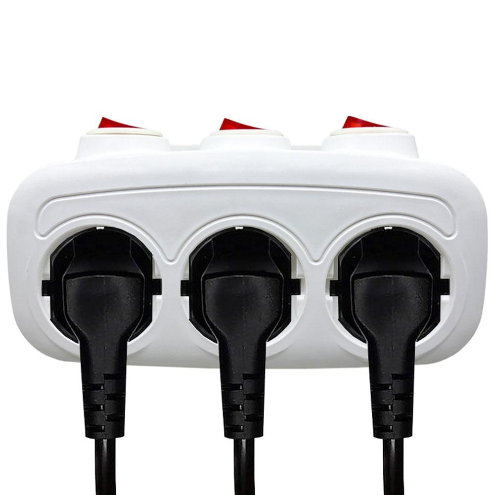 EU Plug Extension Socket 1 To 3 Way AC Outlets With ON/OFF Switch European Standard Conversion Power Extension Socket Adapter
